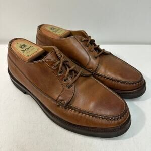 VERY GOOD Alden H942 Tan Calf Moc Toe Oxford Vibram Cape Cod Derby USA 9 D